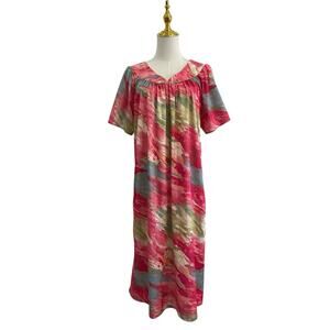 Vintage Anthony Richards Watercolor Muumuu House Dress with Pockets size L
